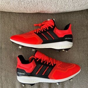 Adidas Ultraboost 1.0 DNA Dugout Solar Red Mens Baseball Cleats IH5210 Size 13.5